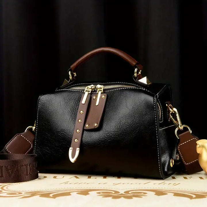 leather crossbody bag black