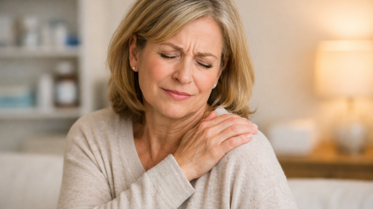 woman shoulder pain